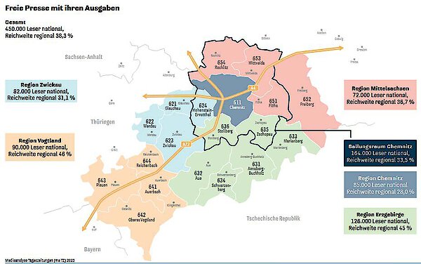Freie Presse Sachsen Verbreitungsgebiet
